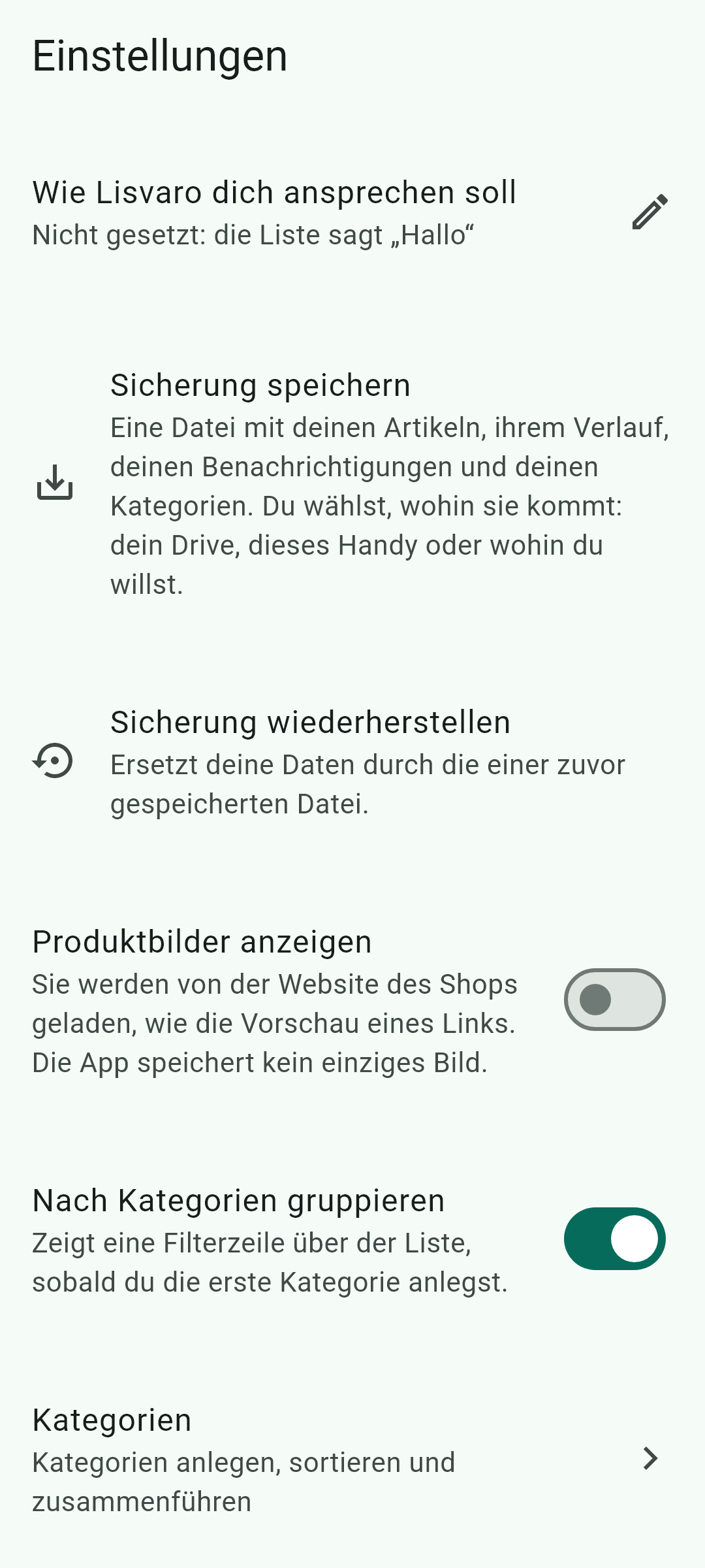 Deine Daten — Dieser Bildschirm, in der App.