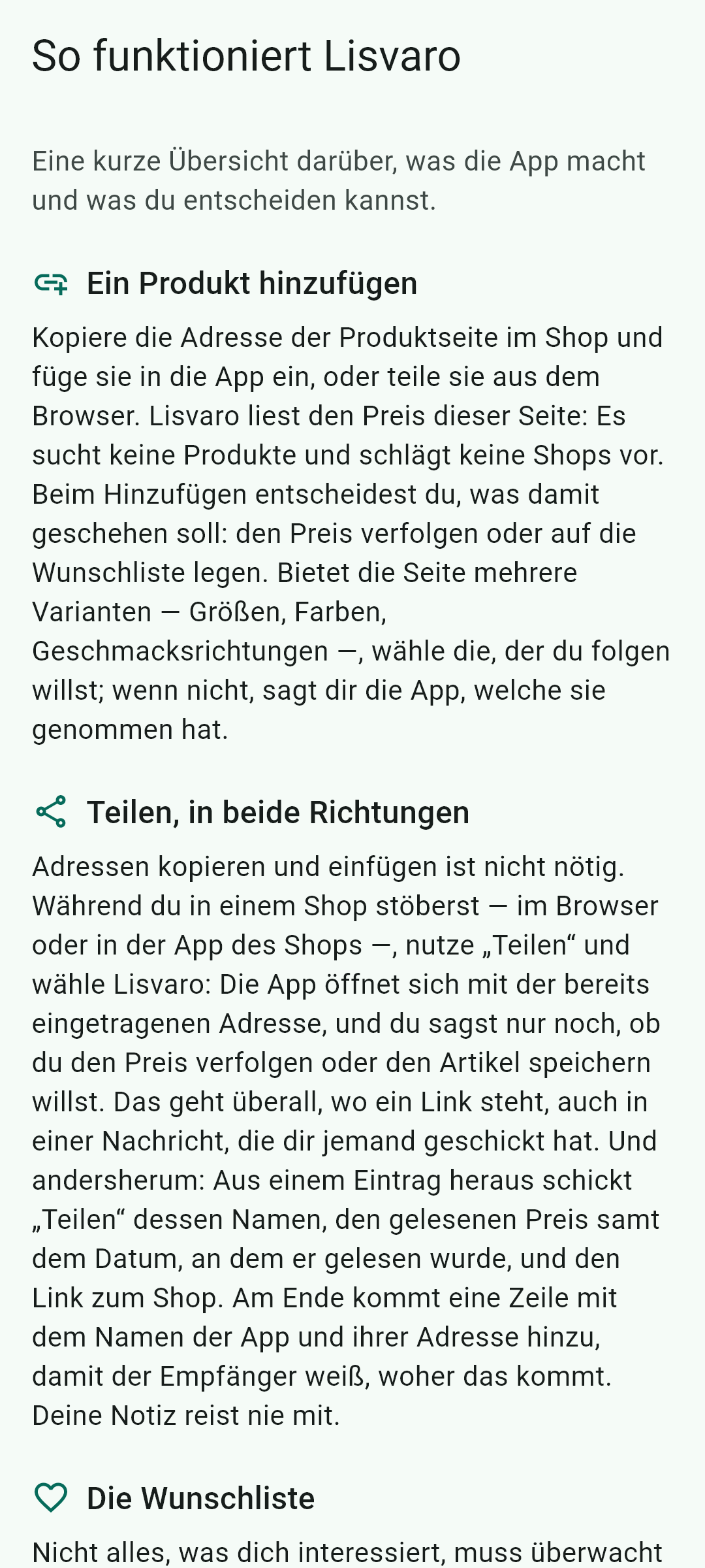 Dieselbe Hilfe, in der App