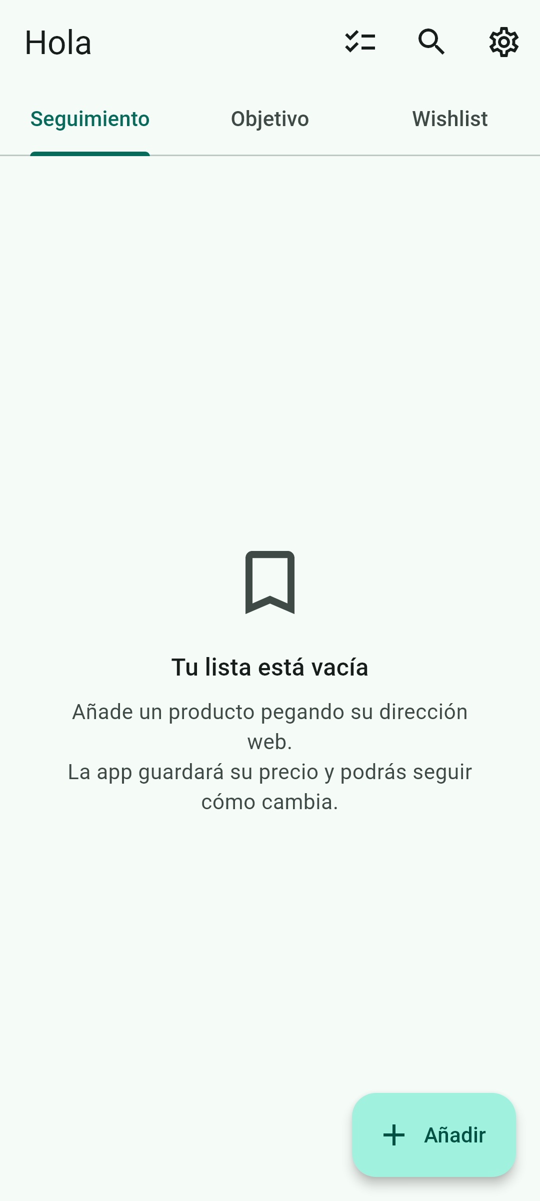 Así se ve la aplicación recién instalada.