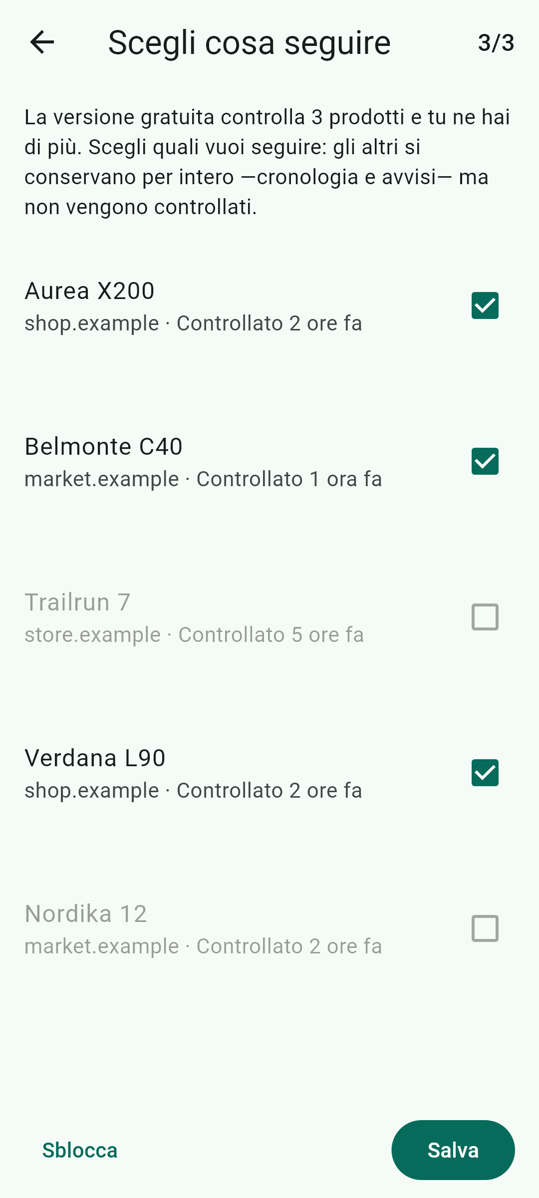 La tua copia, dove vuoi tu — Questa schermata, dentro l'applicazione.