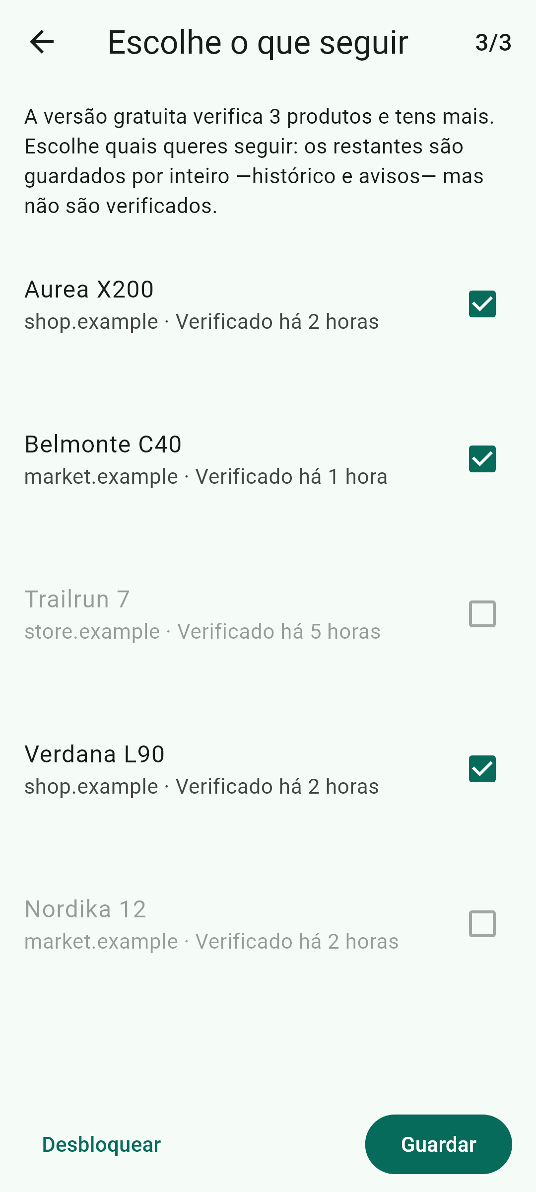 A tua própria cópia, onde quiseres — Este ecrã, dentro da aplicação.